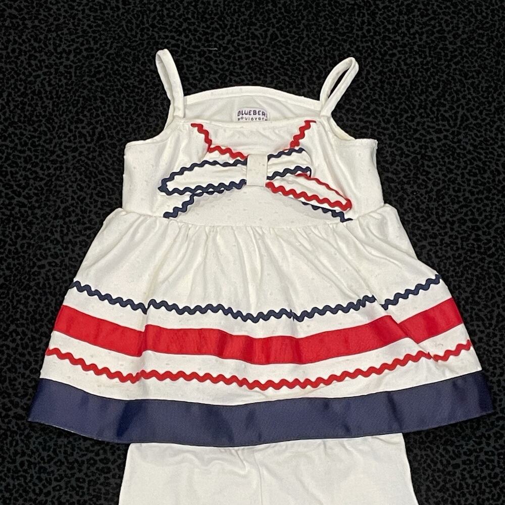 BlueBeri Blvd Girls Outfit 4T Nautical Coastal Sailor Capri Pants Casual - Picture 2 of 8